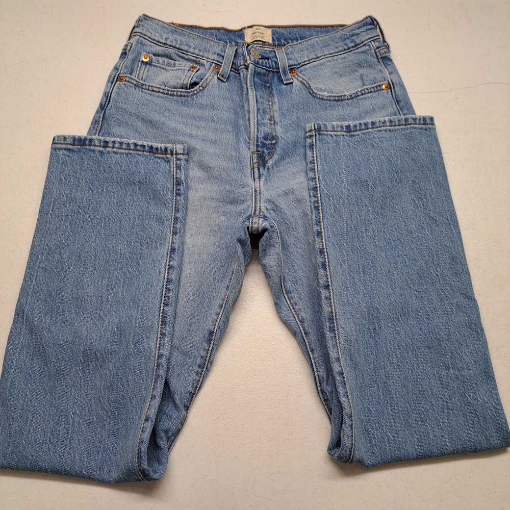 Levi's Womens Jeans 501 27x30 Blue Straight High Rise Leg Button Fly 1981-560